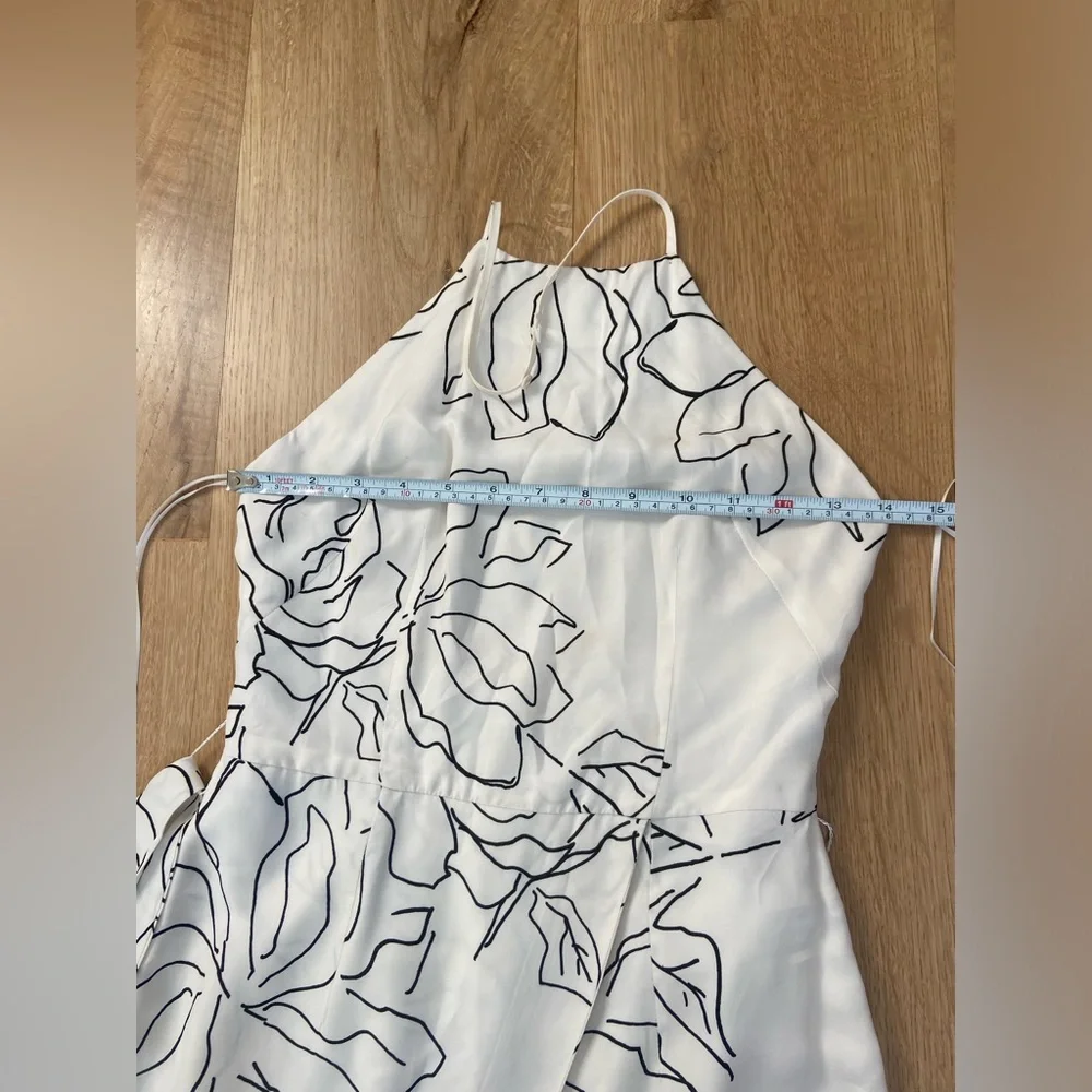 TALULAH Halter Wrap Midi Dress XS | White Floral Minimal Chic Summer Dress - Picture 11 of 12